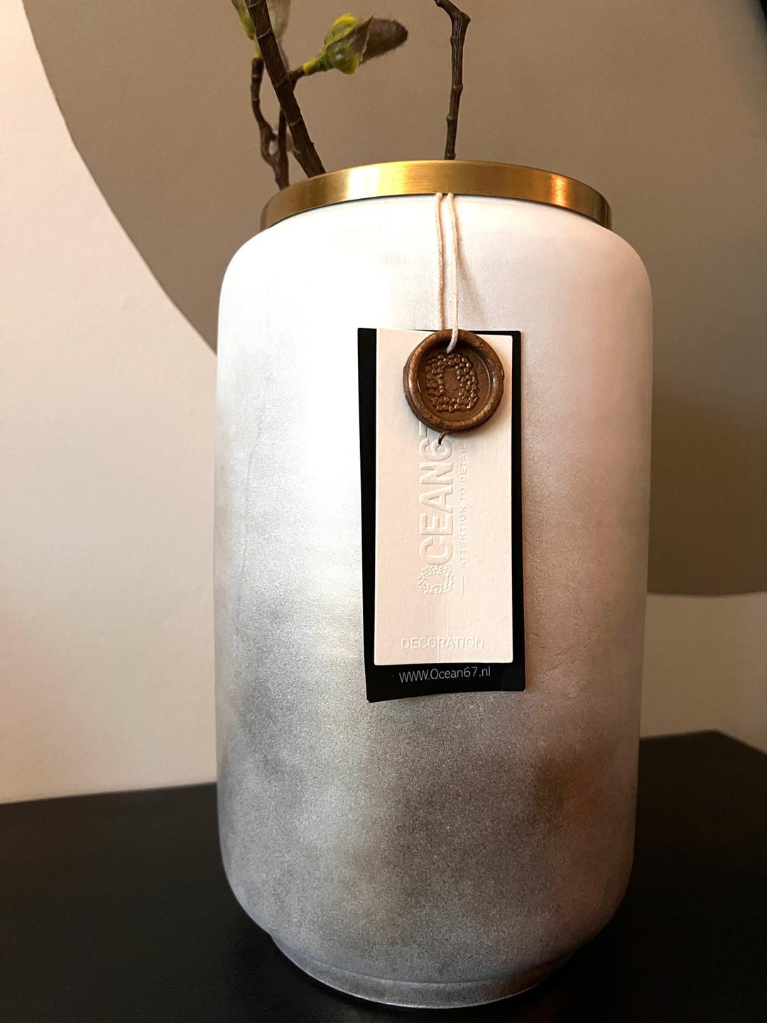 Malaga Ivory Vase Interior Shot Front View