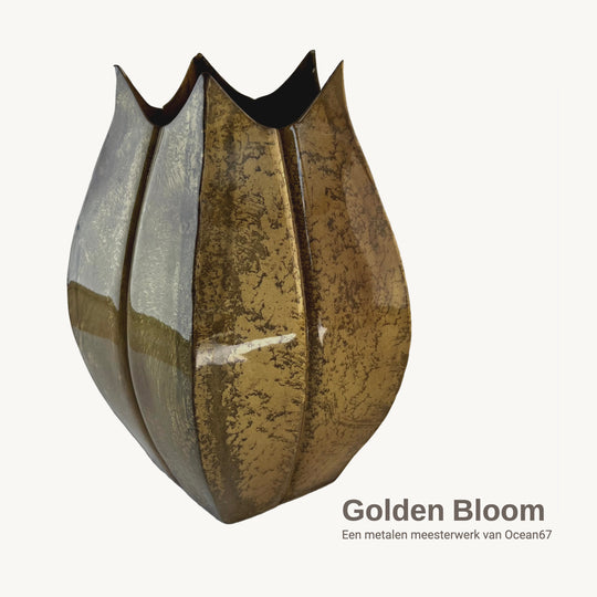 Vaas metaal bruin 29 cm